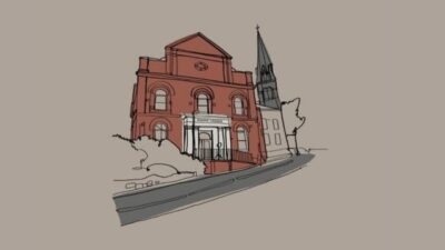 An Illustration of the Cinema in Arthur Street.