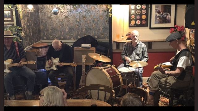 Blues band in a traditional pub